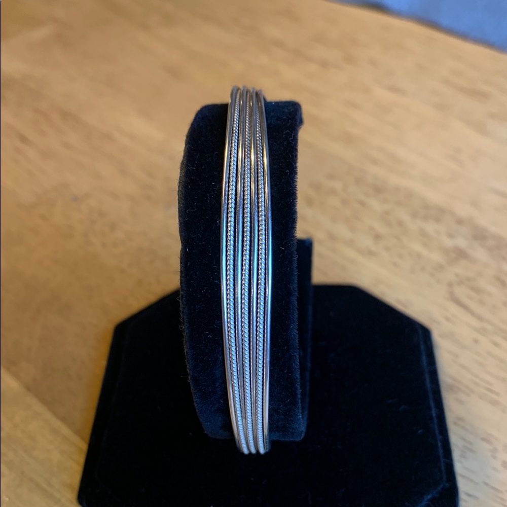 Silver Multi-Strand Bangle Bracelet - image 1